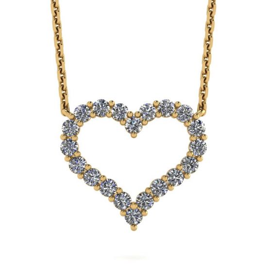 Diamant-Herz-Halskette aus 18 Karat Gelbgold, Bild 1