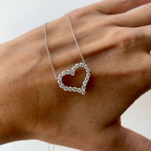 Diamant-Herz-Halskette aus 18 Karat Gelbgold - Foto 1