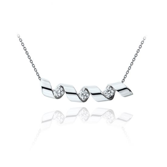 Smile-Halskette mit 3 Diamanten – Ruban-Kollektion, Bild vergrößern 1