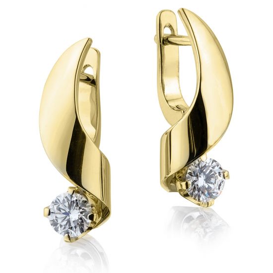Kleine Ohrringe mit 4,5 mm Diamant – Ruban-Kollektion, More Image 1