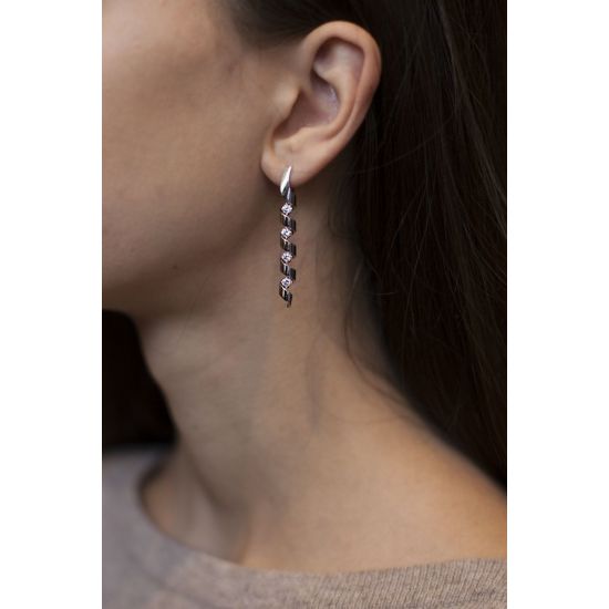 Lange Ohrringe mit Diamanten 0,88 ct – Ruban-Kollektion,  Bild vergrößern 2
