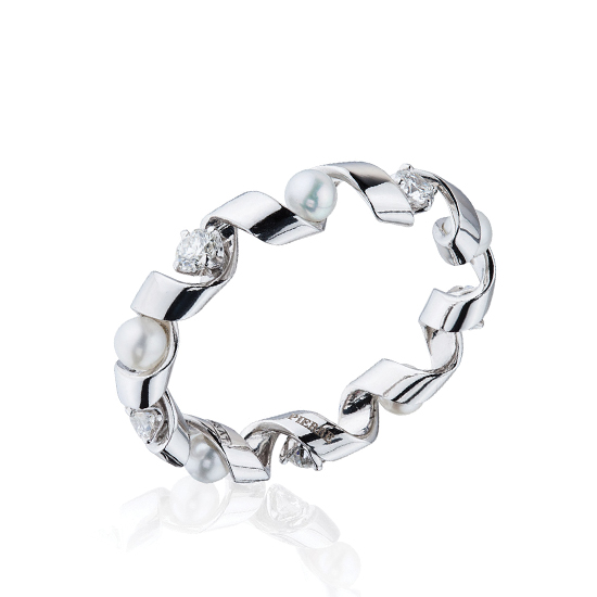 Ring mit Diamanten und Seeperlen – Ruban-Kollektion, Bild 1