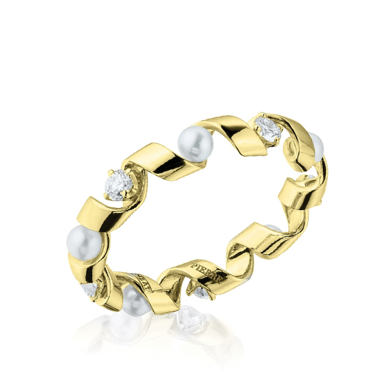 Ring mit Diamanten und Seeperlen – Ruban-Kollektion,  Bild vergrößern 2