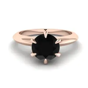 Verlobungsring Roségold 1 Karat Schwarzer Diamant 2980R