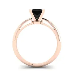 Quadratischer schwarzer Diamantring aus Roségold - Foto 1