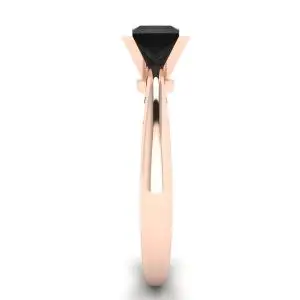 Quadratischer schwarzer Diamantring aus Roségold - Foto 2