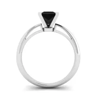 1 Karat schwarzer Diamant-Solitärring aus Weißgold - Foto 1