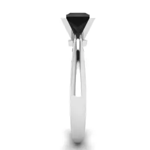1 Karat schwarzer Diamant-Solitärring aus Weißgold - Foto 2