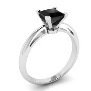 1 Karat schwarzer Diamant-Solitärring aus Weißgold - Foto 3