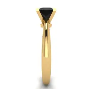 Quadratischer schwarzer Diamantring aus Gelbgold - Foto 2