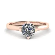 Runder Diamantring im umgekehrten Krappenstil aus Roségold