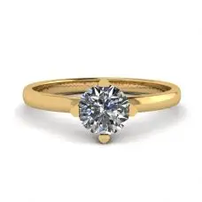 Runder Diamantring im umgekehrten Krappenstil aus Gelbgold