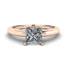 Einfacher Solitärring im Princess-Schliff aus Roségold