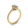 Halo-Diamant-Ring im Ovalschliff aus 18 Karat Gelbgold, Bild 4