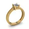 Orientalischer Diamantring im Princess-Schliff aus 18 Karat Gelbgold, Bild 4