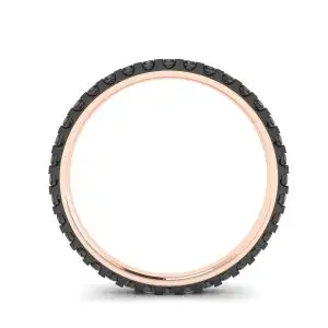 Ewigkeitsring mit schwarzen Diamanten in Pavé-Fassung aus Roségold - Foto 1