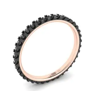 Ewigkeitsring mit schwarzen Diamanten in Pavé-Fassung aus Roségold - Foto 3