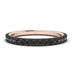 Ewigkeitsring mit schwarzen Diamanten in Pavé-Fassung aus Roségold