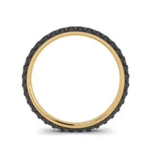 Ewigkeitsring mit schwarzen Diamanten in Pavé-Fassung, Gelbgold - Foto 1