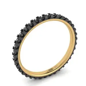 Ewigkeitsring mit schwarzen Diamanten in Pavé-Fassung, Gelbgold - Foto 3