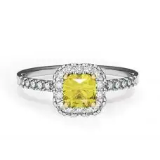 Kissenring mit 1/2 ct gelbem Diamant und Heiligenschein