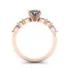 Ovaler Ring mit seitlichem Marquise-Diamant und runden Steinen aus Roségold, Bild 2