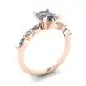 Ovaler Ring mit seitlichem Marquise-Diamant und runden Steinen aus Roségold, Bild 4