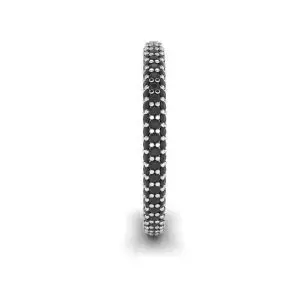 Eternity-Ring mit dreifacher Pavé-Fassung und schwarzen Diamanten - Foto 1