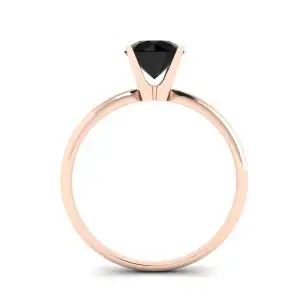 Schwarzer Diamant-V-Fassungsring aus Roségold - Foto 1