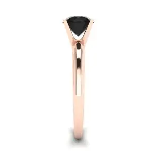 Schwarzer Diamant-V-Fassungsring aus Roségold - Foto 2