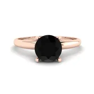 Schwarzer Diamant-V-Fassungsring aus Roségold