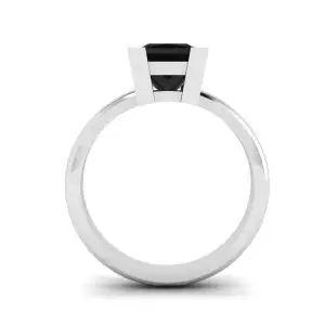 Schwarzer Diamantring aus Weißgold - Foto 1