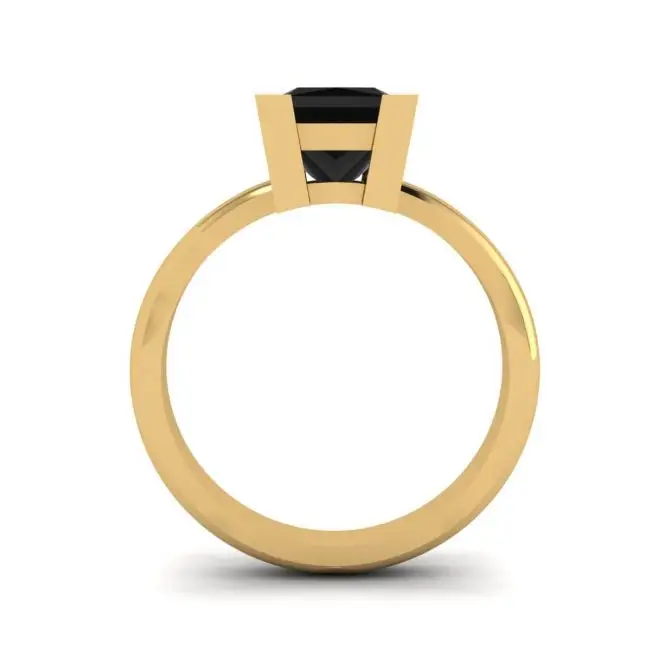 Schwarzer Diamantring aus Gelbgold - Foto 1