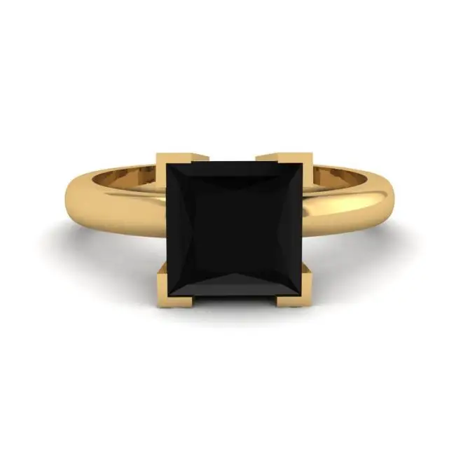 Schwarzer Diamantring aus Gelbgold