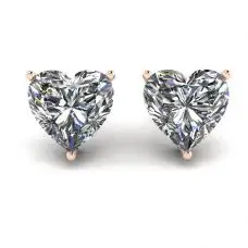 Herzförmige Diamant-Ohrstecker aus Roségold