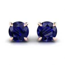 Klassische blaue Saphir-Ohrstecker aus Roségold