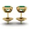 2 Karat Smaragd mit Diamant-Halo-Ohrstecker aus Gelbgold, Bild 2