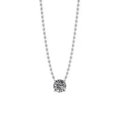 Klassische Solitär-Diamant-Halskette an dünner Kette
