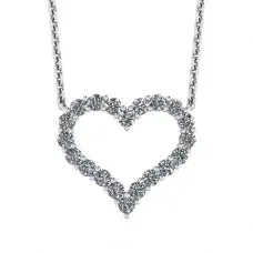 Diamant-Herz-Halskette aus 18 Karat Weißgold