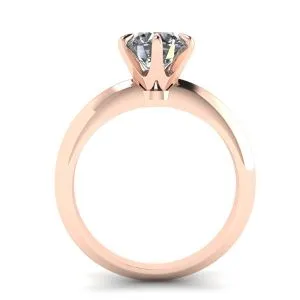 Runder 6-Krappen-Diamant-Verlobungsring aus Roségold - Foto 1