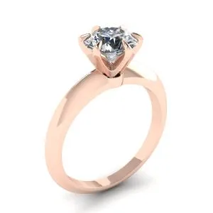 Runder 6-Krappen-Diamant-Verlobungsring aus Roségold - Foto 3