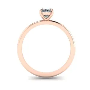 Klassischer ovaler Diamant-Solitärring aus Roségold - Foto 1