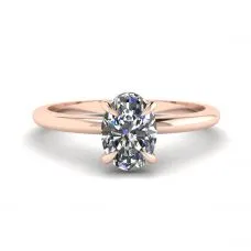 Klassischer ovaler Diamant-Solitärring aus Roségold