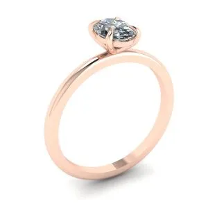 Klassischer ovaler Diamant-Solitärring aus Roségold - Foto 3
