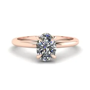 Klassischer ovaler Diamant-Solitärring aus Roségold