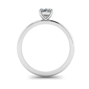 Klassischer ovaler Diamant-Solitärring aus Weißgold - Foto 1