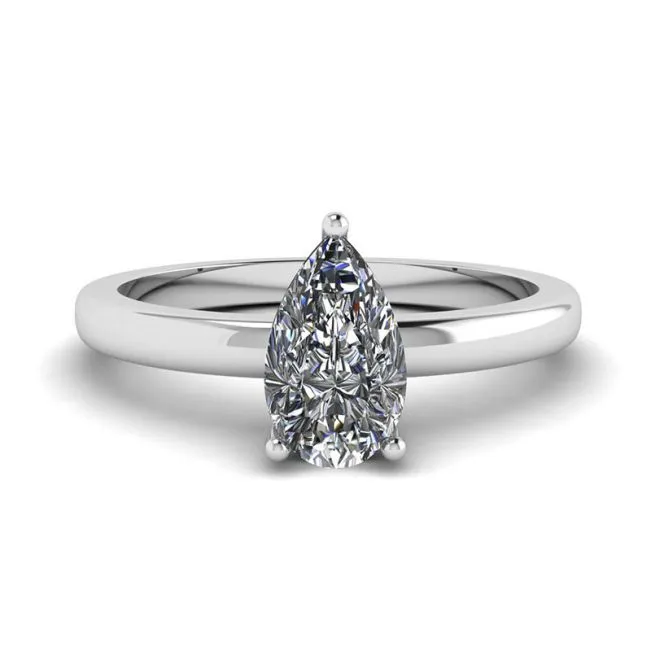 Klassischer Birnen-Diamant-Solitärring