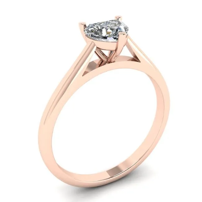 Klassischer Herz-Diamant-Solitärring aus Roségold - Foto 3