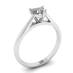 Klassischer Herz-Diamant-Solitärring aus Weißgold - Foto 3