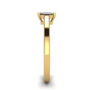 Klassischer Diamant-Solitärring im Smaragdschliff aus Gelbgold - Foto 2